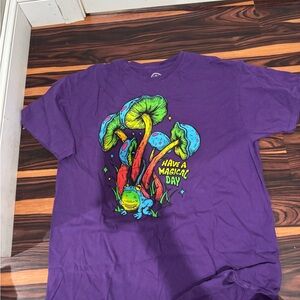 Purple Graphic T-Shirt with Colorful Design